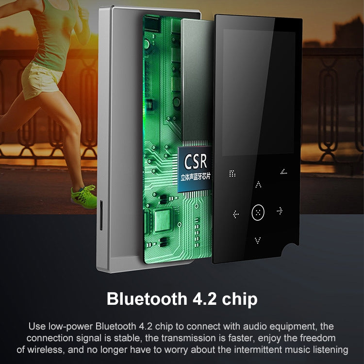E05 2.4 inch Touch-Button MP4 / MP3 Lossless Music Player, Support E-Book / Alarm Clock / Timer Shutdown, Memory Capacity: 16GB Bluetooth Version(Red)
