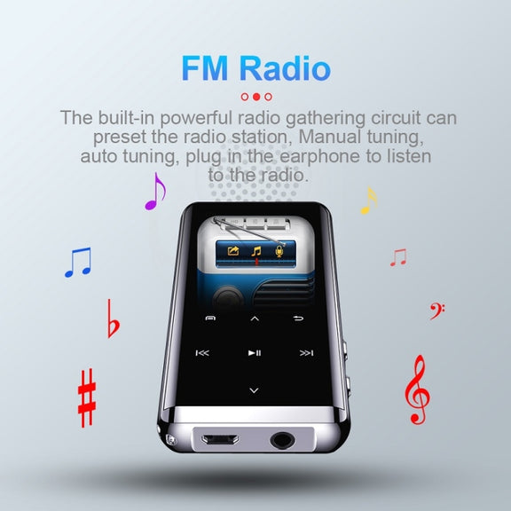 M13 High-Definition Noise Reduction Recorder Music MP4 Player, Support Recording / E-Book / TF Card Without Bluetooth(Black), Capacity: 16GB