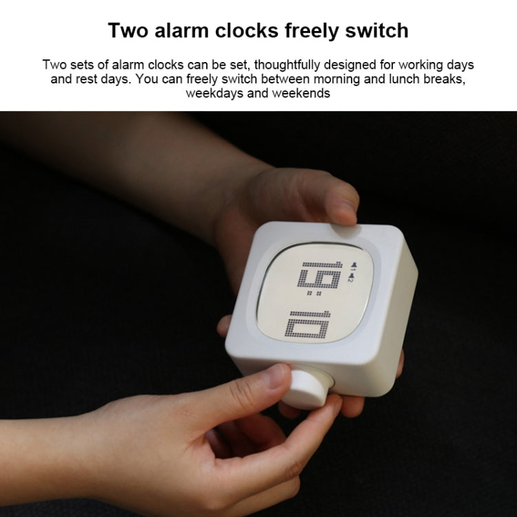Student Creative Multifunctional Mute Bedside Bedroom Square Alarm Clock(Pea Green)