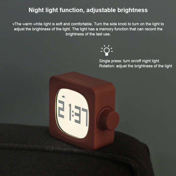 Student Creative Multifunctional Mute Bedside Bedroom Square Alarm Clock(Pea Green)