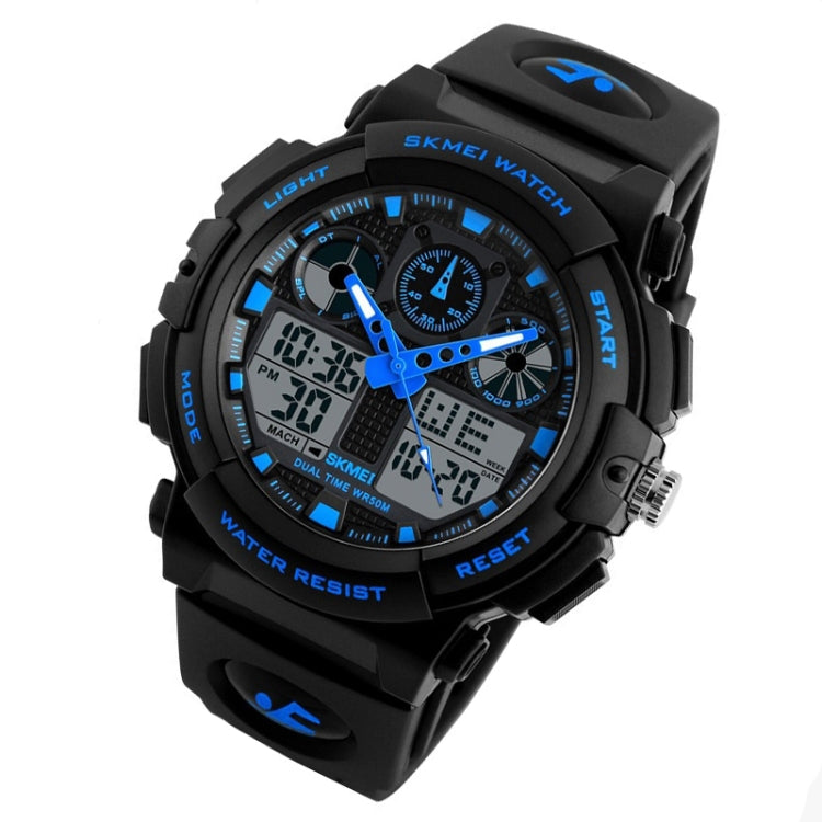 SKMEI 1270 Men Water-resistant Dual Display Digital Watch Outdoor Sports Watch(Blue)