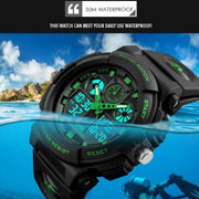 SKMEI 1270 Men Water-resistant Dual Display Digital Watch Outdoor Sports Watch(Blue)