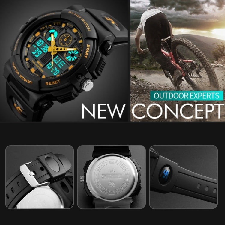 SKMEI 1270 Men Water-resistant Dual Display Digital Watch Outdoor Sports Watch(Blue)
