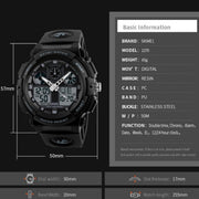 SKMEI 1270 Men Water-resistant Dual Display Digital Watch Outdoor Sports Watch(Blue)
