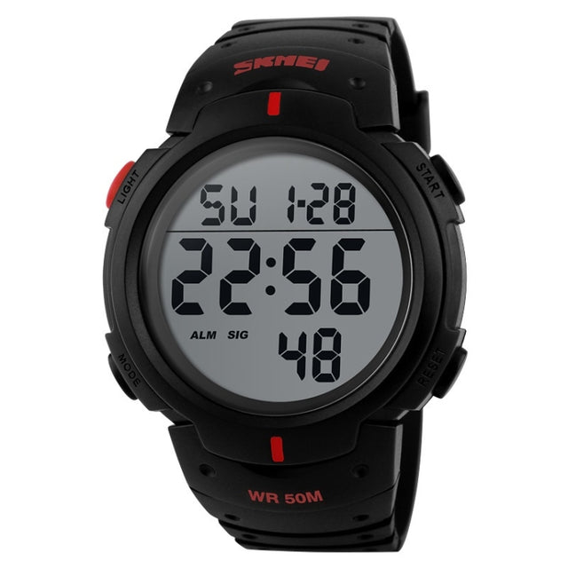 SKMEI 1068 Men Water-resistant Outdoor Sports Digital Watch Student Fashion Watch(Red)