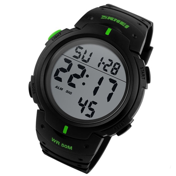 SKMEI 1068 Men Water-resistant Outdoor Sports Digital Watch Student Fashion Watch(Green)