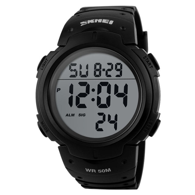 SKMEI 1068 Men Water-resistant Outdoor Sports Digital Watch Student Fashion Watch(Black)
