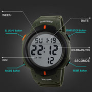 SKMEI 1068 Men Water-resistant Outdoor Sports Digital Watch Student Fashion Watch(Green)