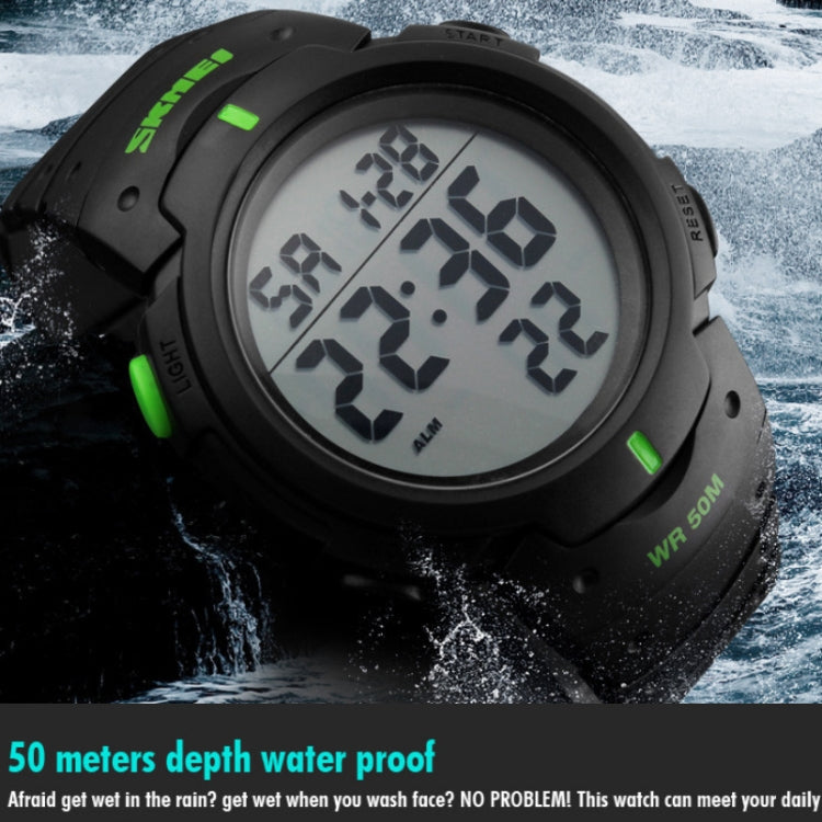 SKMEI 1068 Men Water-resistant Outdoor Sports Digital Watch Student Fashion Watch(Green)