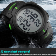 SKMEI 1068 Men Water-resistant Outdoor Sports Digital Watch Student Fashion Watch(Green)