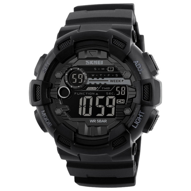 SKMEI 1243 Men Sports Watch Outdoor Water-resistant Digital Watch(Black)