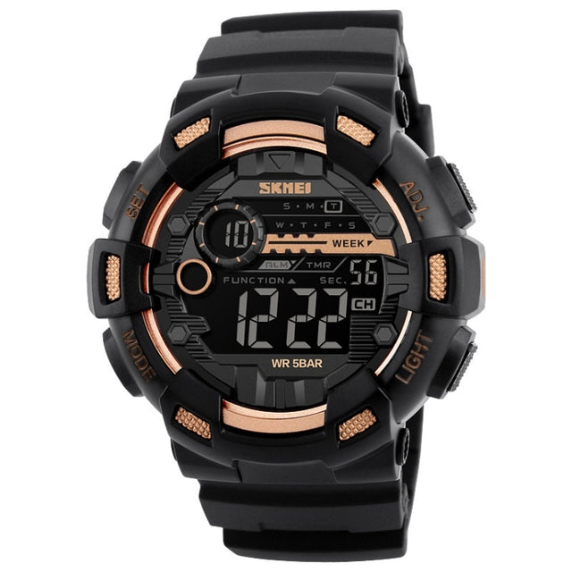 SKMEI 1243 Men Sports Watch Outdoor Water-resistant Digital Watch(Golden)