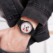 SKMEI 1634 Men Water-resistant Watch Fashion Quartz Watch(White Mesh Belt)