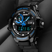 SKMEI 1357 Mens Multifunctional Sports Digital Watch Student Water-resistant Watch(Blue)