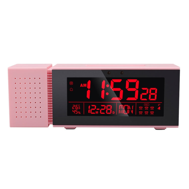 TS-P30 Multifunctional Night Light Alarm Digital Clock with FM Radio & Temperature / Humidity Display & IR Sensor Function(Pink)