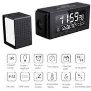 TS-P30 Multifunctional Night Light Alarm Digital Clock with FM Radio & Temperature / Humidity Display & IR Sensor Function(White)