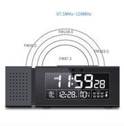 TS-P30 Multifunctional Night Light Alarm Digital Clock with FM Radio & Temperature / Humidity Display & IR Sensor Function(White)