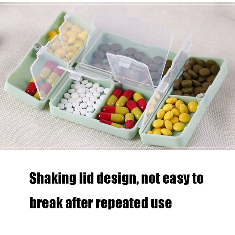 Folding Portable Sealed and Dispensing Small Pill Box(Blue)