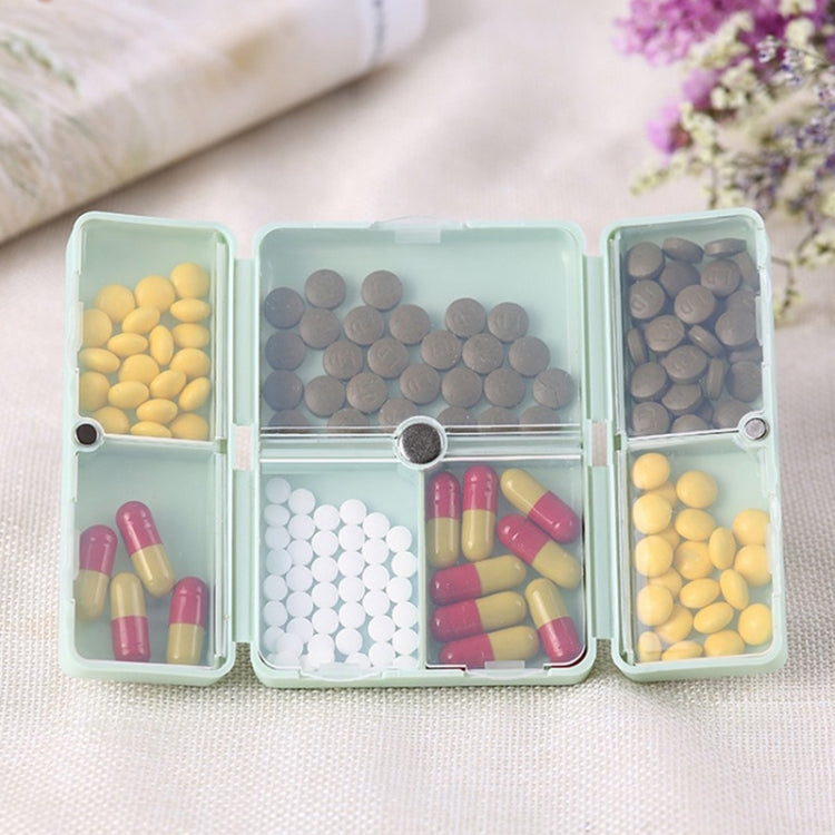 Folding Portable Sealed and Dispensing Small Pill Box(Green)