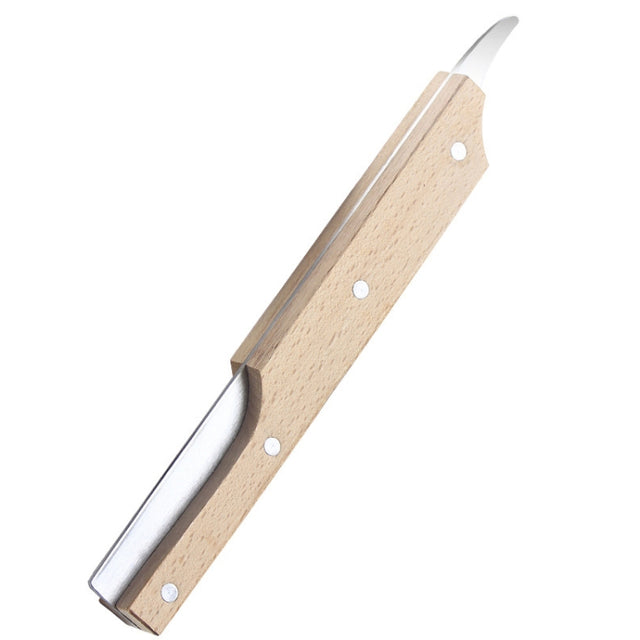 Multifunctional Stainless Steel Coconut Shell Opener With Wooden Handle Coconut Meat Knife Kitchen Gadgets, Specification: Knock Coconut Knife
