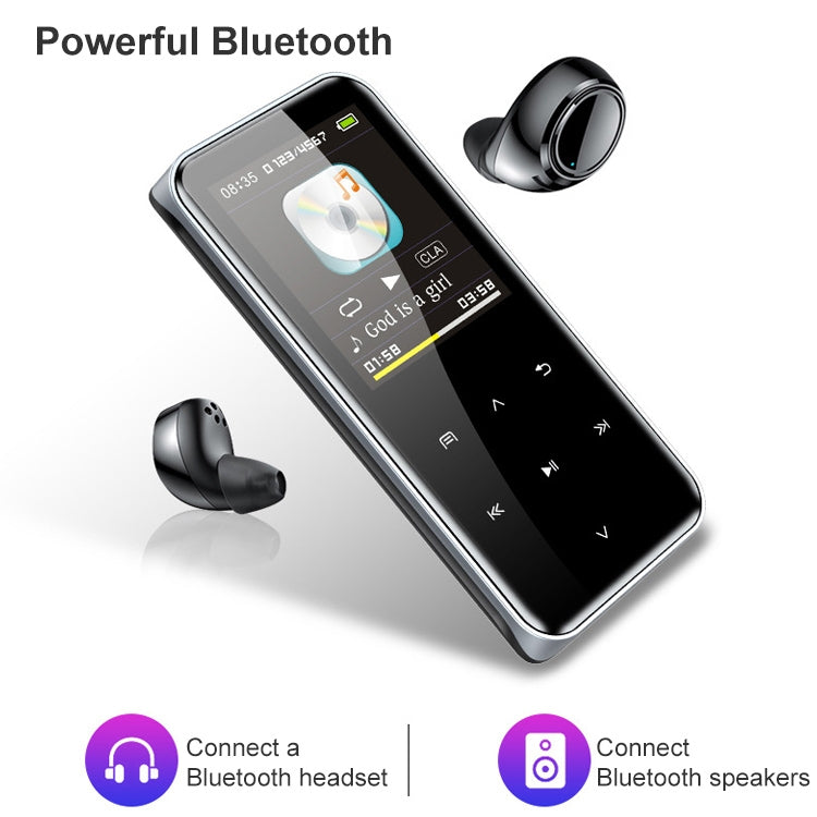 M22 Portable Bluetooth Touch Screen MP3 Player Recorder E-Book, Memory Capacity: 8GB(Black)