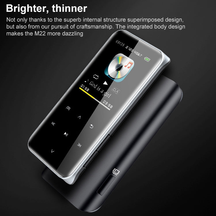 M22 Portable Bluetooth Touch Screen MP3 Player Recorder E-Book, Memory Capacity: 8GB(Black)
