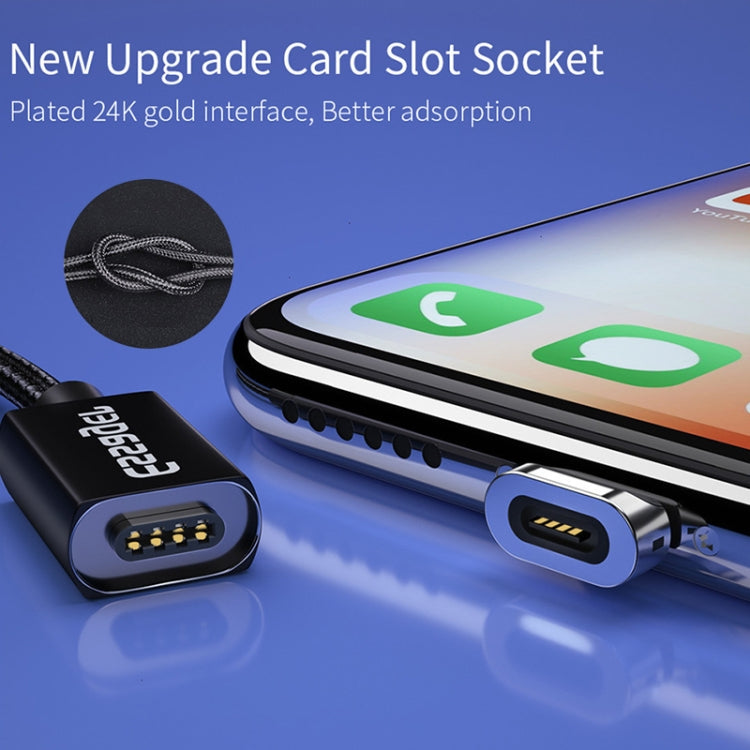2 PCS ESSAGER Smartphone Fast Charging and Data Transmission Magnetic Cable with 8 Pin Magnetic Head, Cable Length: 1m(Black)