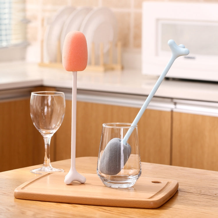 Long Handle Vertical Cup Brush Baby Bottle Sponge Cleaning Brush, Length: 29cm(White)