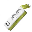 Power Strip 1/2 EU Plug 4 USB Port 1200W 250V 1.5m Cable Wall Portable Multiple Socket EU Plug Outlets(2 OUTLET 4USB) - Plug Adaptor by PMC TechLife | Online Shopping South Africa | PMC TechLife | Buy Now Pay Later Mobicred