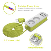 Power Strip 1/2 EU Plug 4 USB Port 1200W 250V 1.5m Cable Wall Portable Multiple Socket EU Plug Outlets(2 OUTLET 4USB)