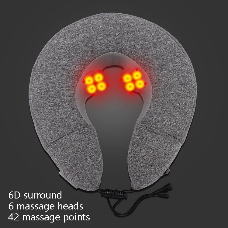 PL60 Neck Massager Cervical Spine Massage Pillow Household Inflatable U-Shaped Neck Pillow(Gray)
