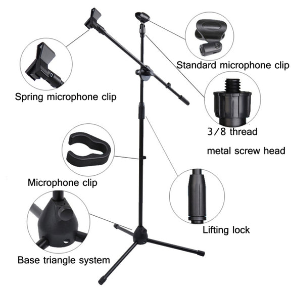 ML02  Live Microphone Lift Stand Floor Microphone Stand Stage Performance Vertical Tripod