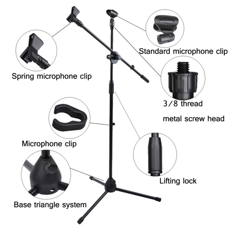 ML03  Live Microphone Lift Stand Floor Microphone Stand Stage Performance Vertical Tripod