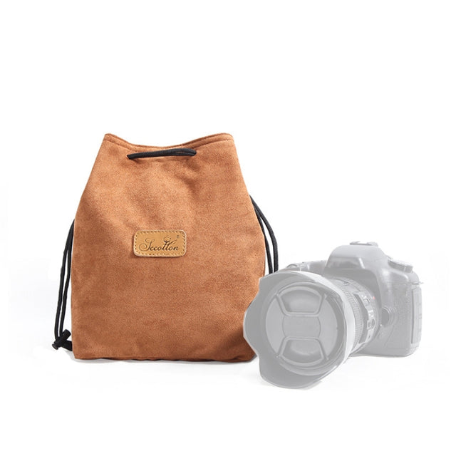 S.C.COTTON Liner Shockproof Digital Protection Portable SLR Lens Bag Micro Single Camera Bag Square Khaki L