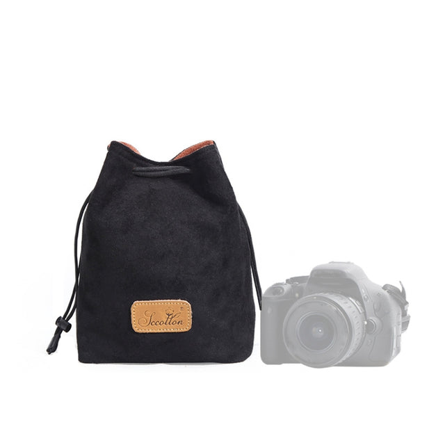 S.C.COTTON Liner Shockproof Digital Protection Portable SLR Lens Bag Micro Single Camera Bag Square Black M