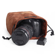 S.C.COTTON Liner Shockproof Digital Protection Portable SLR Lens Bag Micro Single Camera Bag Round Brown L