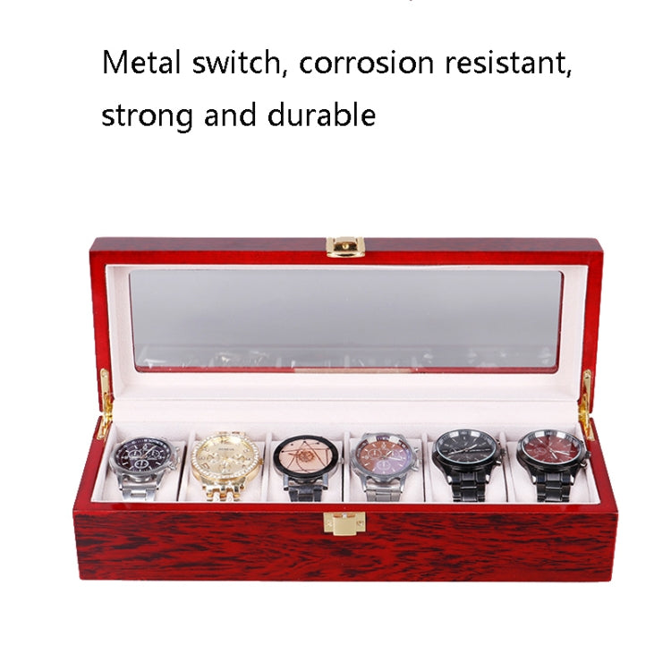Wooden Baking Paint Watch Box Jewelry Storage Display Box(6+3 Double-layer Paint)