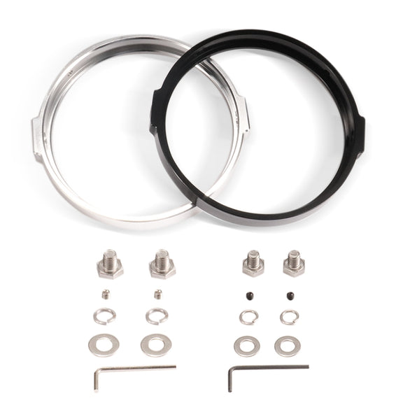 5.75 Inch Round Retro Headlight Ring Motorcycle Headlight Modification Parts(Silver)