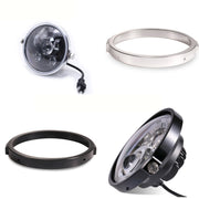 5.75 Inch Round Retro Headlight Ring Motorcycle Headlight Modification Parts(Silver)