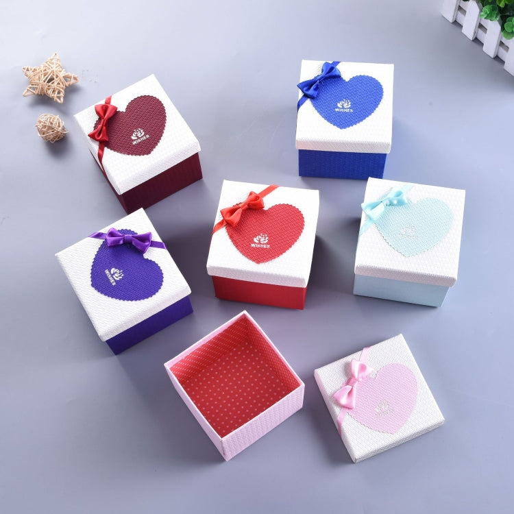 Paper Valentine Day Gift Box With Bow, Specification: 10x10x10cm(Red)