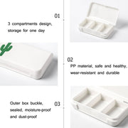 8 PCS Small Portable Moisture-proof Sealed Medicine Box 3 Compartments A Day Medicine Divided(Pineapple)