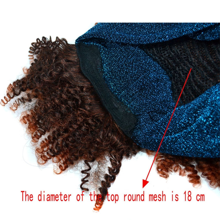 Headscarf Wig Black Gradient Small Curly Wig Explosive Headgear, Colour: 3.TJA1-1BTBUG#