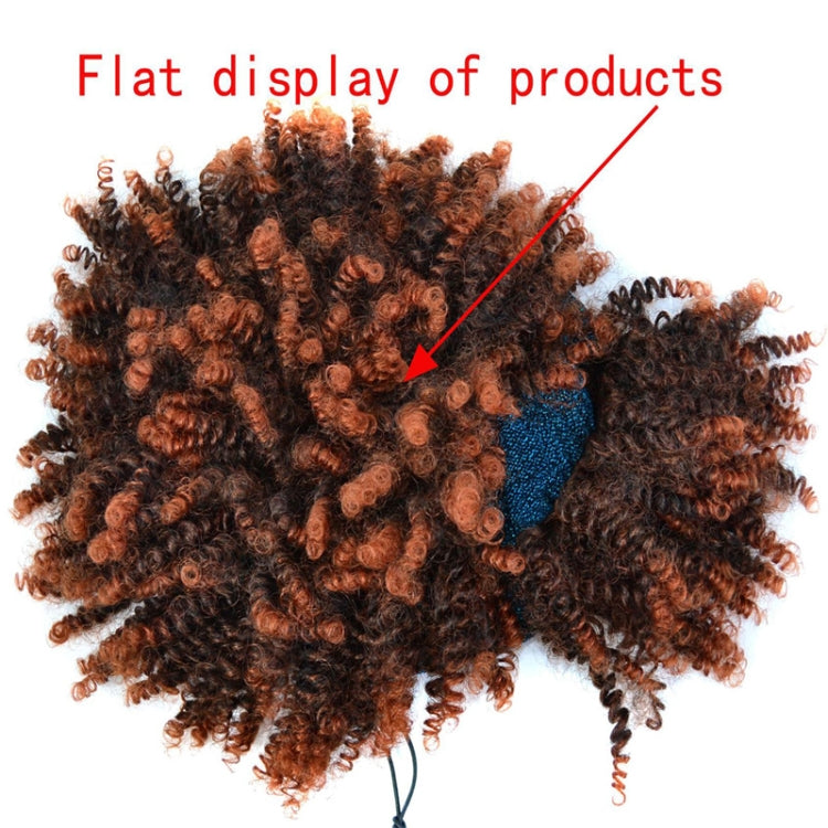 Headscarf Wig Black Gradient Small Curly Wig Explosive Headgear, Colour: 4.TJA5-1B#