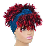 Headscarf Wig Black Gradient Small Curly Wig Explosive Headgear, Colour: 6.TJB0-4T27#