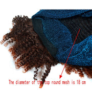 Headscarf Wig Black Gradient Small Curly Wig Explosive Headgear, Colour: 11.TJF4-1B#