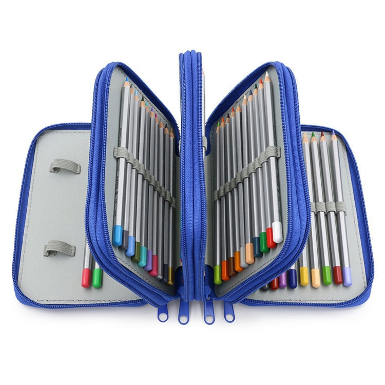 Solid Color Square Four-Layer Pencil Case Sketch Colorful Pencil Case With 72 Holes(Purple)