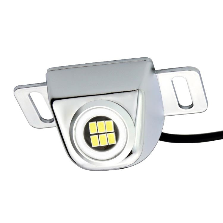 Car LED Electric Eye Reversing Light External Bulb Modified License Plate Auxiliary Light(Silver)