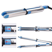 2 in 1 Titanium Hair Straighter Curler Iron(Blue)
