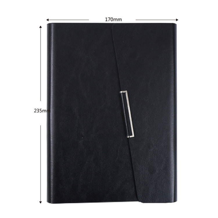 Business Notebook Imitation Leather PU Tri-Fold Loose-Leaf Notepad, Specification: A5(Black)