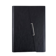 Business Notebook Imitation Leather PU Tri-Fold Loose-Leaf Notepad, Specification: A5(Black)